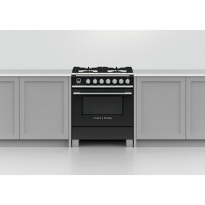Fisher & Paykel Series 9 Classic 30 in. 3.5 cu. ft. Convection Oven Freestanding Dual Fuel Range with 4 Sealed Burners - Black, , hires