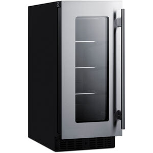 Summit 15 in. Built-In/Freestanding 1.8 cu. ft. Compact Left-Hinged Beverage Center with Adjustable Shelves & Digital Control - Stainless Steel, , hires