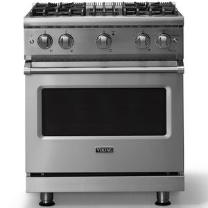 Viking 5 Series 30 in. 4.0 cu. ft. Standard Convection Gas Range with 4 Sealed Burners - Stainless Steel - Liquid Propane Gas, Polished Chrome Trim Option, , hires