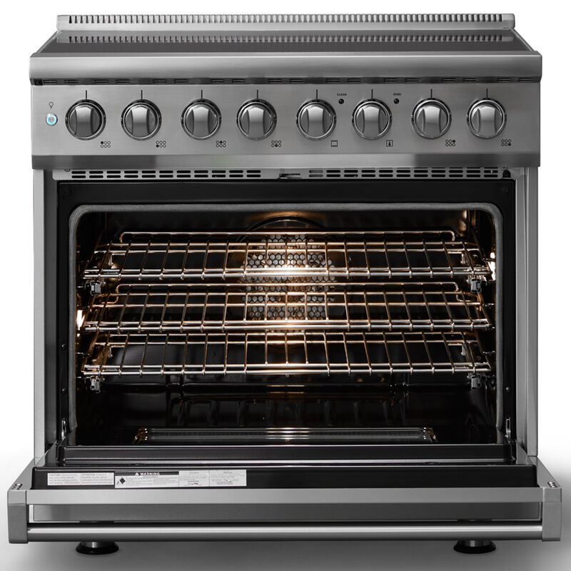 Viking 5 Series 36 in. 5.6 cu. ft. True European Convection Electric Range with 6 Induction Burners - Stainless Steel, , hires