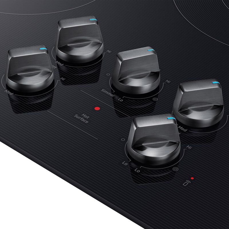Samsung 30 in. 5-Burner Smart Electric Cooktop with Simmer Burner & Power Burner - Black, , hires