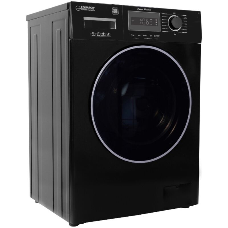 Equator Compact 24 in. 1.57 cu. ft. Stackable Front Load Washer with Pet & Sanitize Cycle - Black, , hires