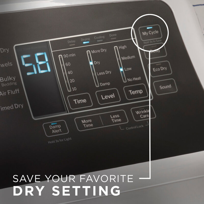 GE 27 in. 7.4 cu. ft. Electric Dryer with Sanitize Cycle & Sensor Dry - White, , hires