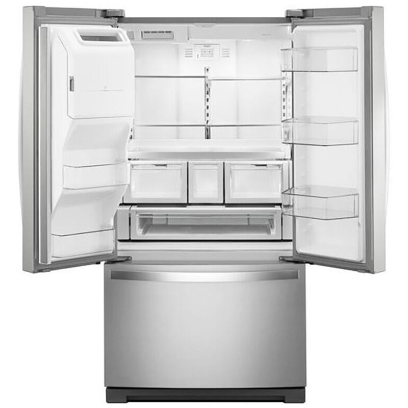 Whirlpool 36 in. 26.8 cu. ft. French Door Refrigerator with External Ice & Water Dispenser- Stainless Steel, Stainless Steel, hires