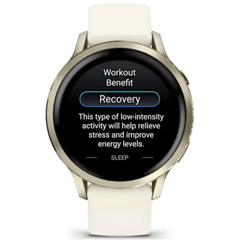 Garmin Venu 4 41 mm Smart Watch - Lunar Gold with Bone Silicone Band, , hires