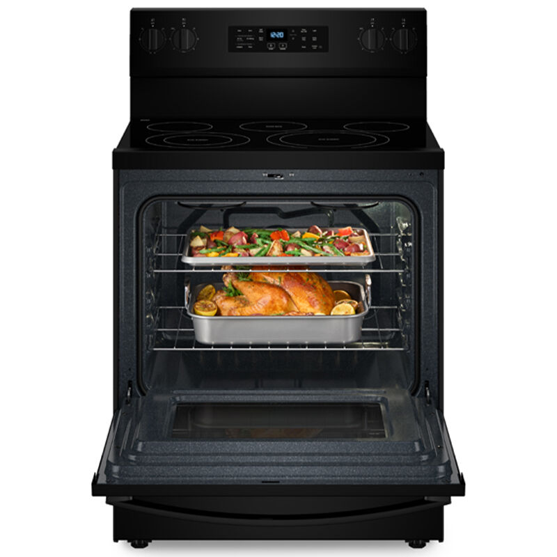 Whirlpool 30 in. 5.3 cu. ft. Air-Fry Standard Convection Electric Range with Radiant Burners - Black, , hires