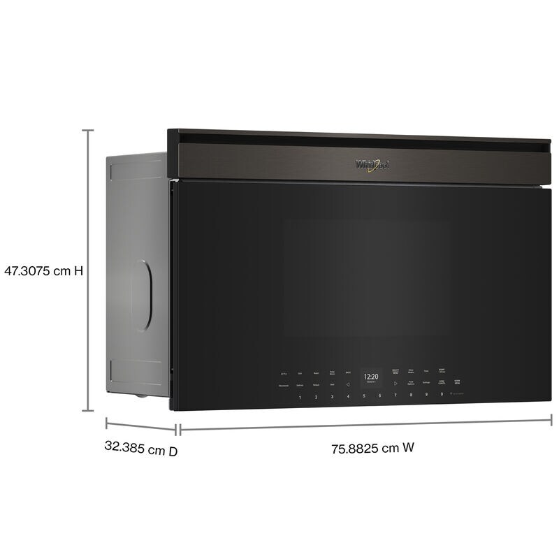 Whirlpool 30 in. 1.1 cu. ft. 1000W Smart Built-In Microwave with Convection & Sensor Cooking - Black Stainless, , hires