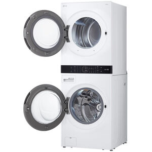 LG 27 in. WashTower with 4.5 cu. ft. Washer with 10 Wash Programs and TurboWash 360 & 7.4 cu. ft. Electric Dryer with 9 Dryer Programs, Sensor Dry & Wrinkle Care - White, White, hires