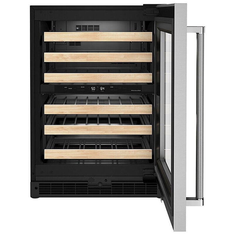 KitchenAid 24" 5.0 Cu. Ft. Compact BuiltIn/Freestanding Wine Cooler with 46 Bottles Capacity