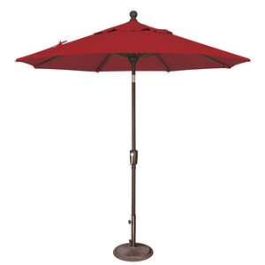 SimplyShade Catalina 7.5' Octagon Push Button Market Umbrella in Solefin Fabric - Really Red, Red, hires