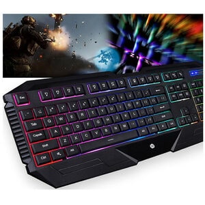 HP Gaming Gear Wired Waterproof RGB Gaming Keyboard and 7 Color Mouse Combo, , hires