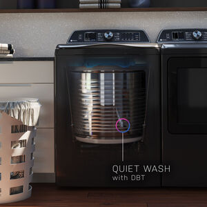 GE Profile 28 in. 5.4 cu. ft. Smart Top Load Washer with Smarter Wash Technology, FlexDispense & Sanitize with Oxi - Diamond Gray, Diamond Gray, hires