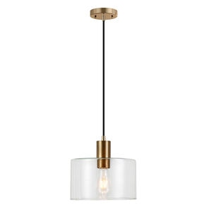 Hudson & Canal Henri 10 in. Pendant Lamp with Brass Accents, , hires
