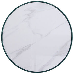 Manhattan Comfort Modern Anderson Coffee Table Upholstered Leatherette with Ceramic Faux Marble Tabletop - Green, , hires