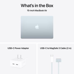 Apple MacBook Air (2025) 15.3 in. Notebook with Apple Intelligence, Apple M4 10-Core CPU, 10-Core GPU, 24 GB RAM, 512 GB SSD, up to 18 Hrs. of Battery Life & Mac OS - Sky Blue, , hires