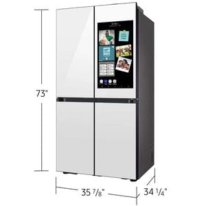 Samsung Bespoke 36 in. 28.6 cu. ft. Smart 4-Door French Door Refrigerator with Internal Water Dispenser - White Glass, White Glass, hires