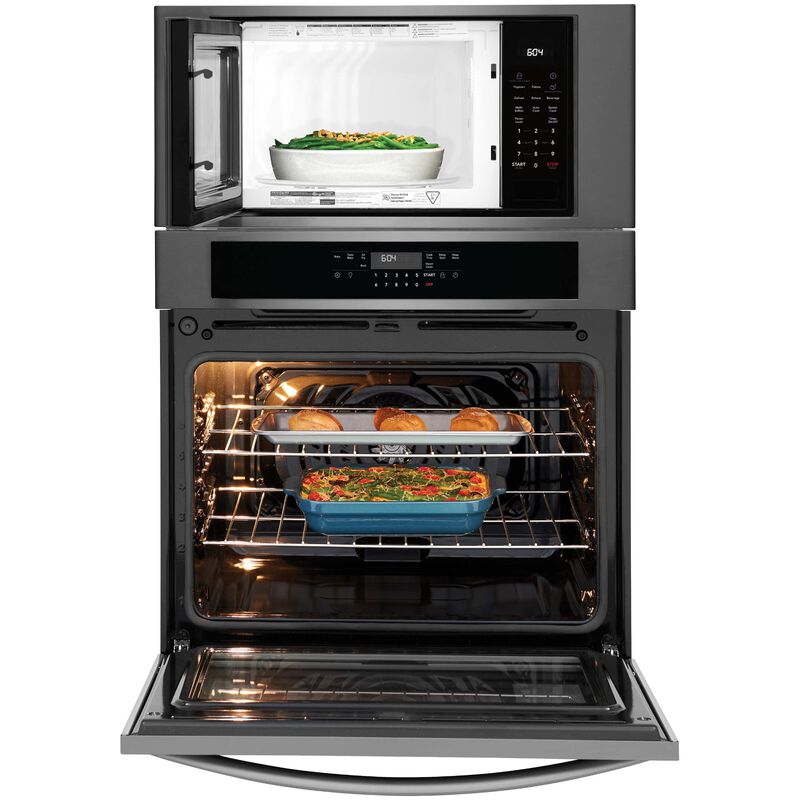 Frigidaire 30 in. 6.9 cu. ft. Electric Microwave/Wall Oven Combo with Standard Convection & Sensor Cooking - Black Stainless Steel, , hires