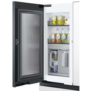 Samsung Bespoke 36 in. 28.8 cu. ft. Smart 4-Door French Door Refrigerator with Beverage Center & Internal Water Dispenser - White Glass, White Glass, hires