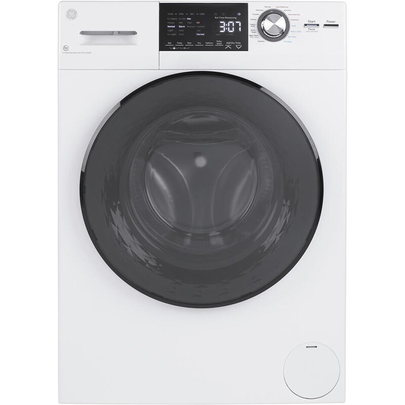 GE 24 in. 2.4 cu. ft. Electric All-in-One Front Load Washer-Dryer Combo  with Sensor Dry - White