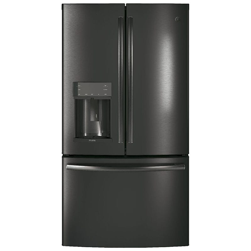 Ge black slate refrigerator shop counter depth