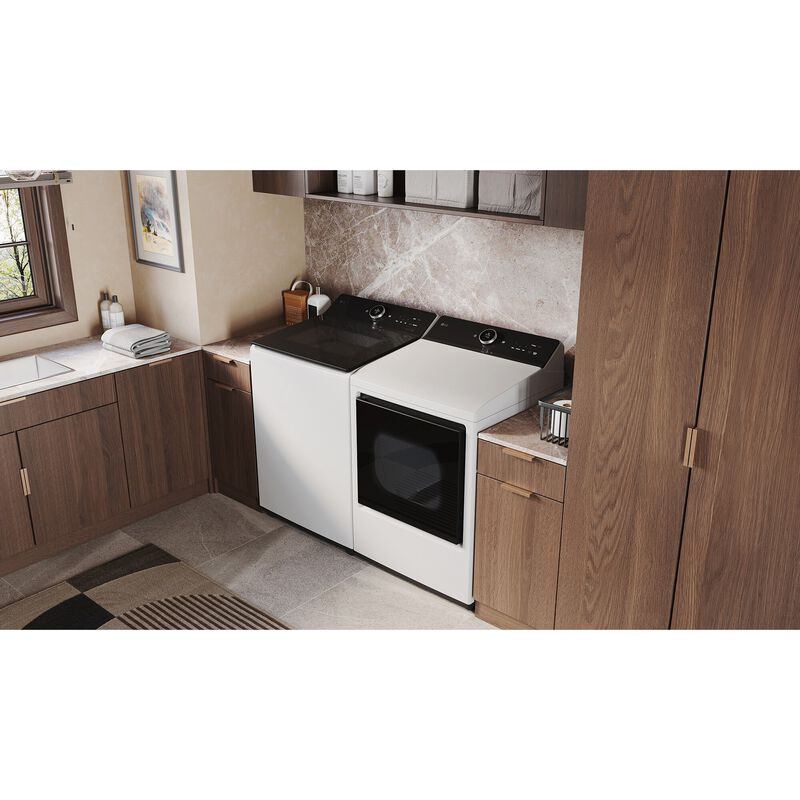 LG 27 in. 7.3 cu. ft. Smart Gas Dryer with EasyLoad Door, AI Sensor Dry, TurboSteam Technology, Sanitize & Steam Cycle - Alpine White, Alpine White, hires