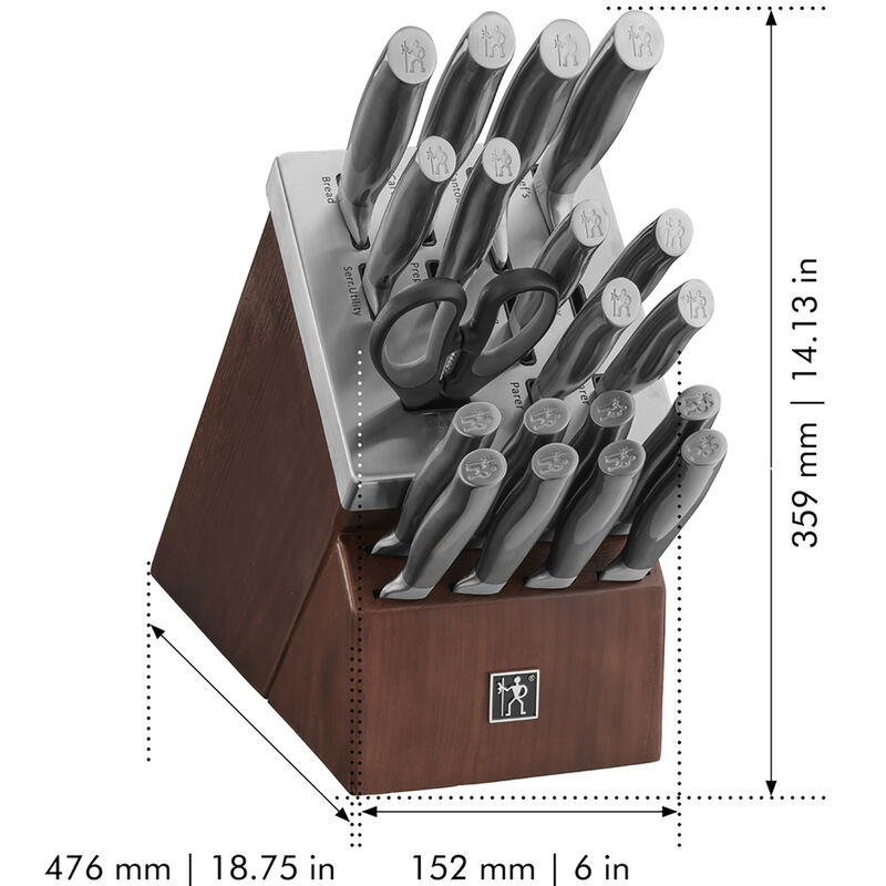 Henckels Graphite 20-pc Self-Sharpening Knife Set with Block - Stainless Steel, , hires
