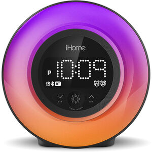 iHome Powerclock Glow Color Changing Bluetooth Alarm Clock, , hires