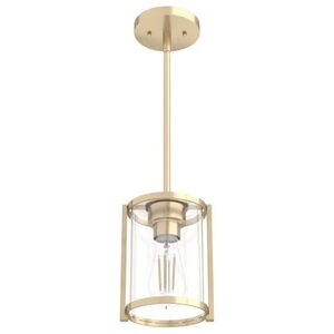 Hunter Astwood 6 in. Mini Pendant with Clear Glass - Alturas Gold, , hires