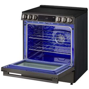 LG 30 in. 6.3 cu.ft. Smart Air-Fry True European Convection Slide-In Electric Range with Radiant Burners - Black Stainless Steel, , hires