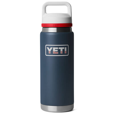 YETI Rambler 26 oz Bottle with Chug Cap - Navy Blue Patriotic Badge | YRAMBC26NBP