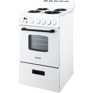 Avanti 20 in. 2.1 cu. ft. Electric Range with Coil Burners - White, , hires