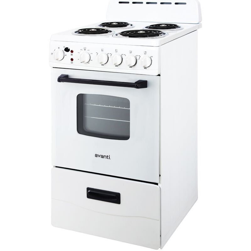 Avanti 20 in. 2.1 cu. ft. Electric Range with Coil Burners - White, , hires