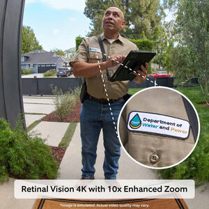 Ring - Wired Doorbell Pro (3rd Gen) Retinal 4K for ultra-clear video, 10x Zoom, Low-Light Sight for color in near dark - Deep Silver, , hires