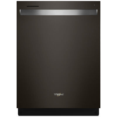 Whirlpool 24 in. Built-In Dishwasher with Top Control, 47 dBA Sound Level, 15 Place Settings, 5 Wash Cycles & Sanitize Cycle - Fingerprint Resistant Black Stainless Steel | WDT970SAKV