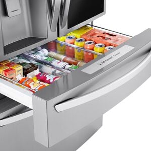 LG InstaView 36 in. 22.5 cu. ft. Smart Counter Depth 4-Door French Door Refrigerator with Ice & Water Dispenser - PrintProof Stainless Steel, PrintProof Stainless Steel, hires