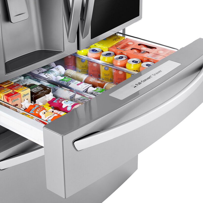 LG InstaView 36 in. 22.5 cu. ft. Smart Counter Depth 4-Door French Door Refrigerator with Ice & Water Dispenser - PrintProof Stainless Steel, PrintProof Stainless Steel, hires