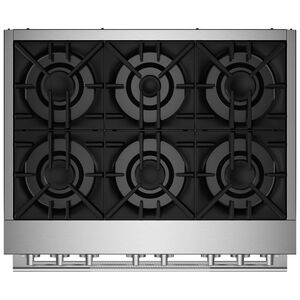 JennAir Rise Series 36 in. 5.1 cu. ft. Smart Convection Oven Freestanding Dual Fuel Range with 6 Sealed Burners - Stainless Steel, , hires