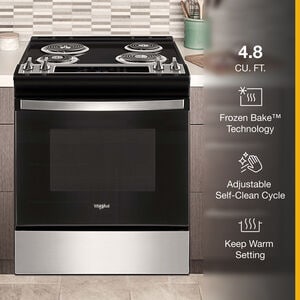 Whirlpool 30 in. 4.8 cu. ft. Electric Range with Coil Burners - Stainless Steel, Stainless Steel, hires