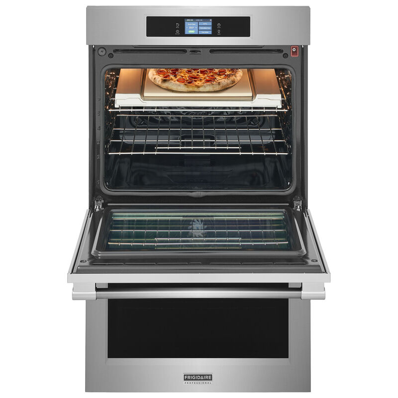 Frigidaire Professional 30 in. 10.6 cu. ft. Smart Top Control Steam Electric Double Wall Oven with True European Convection - Stainless Steel, , hires