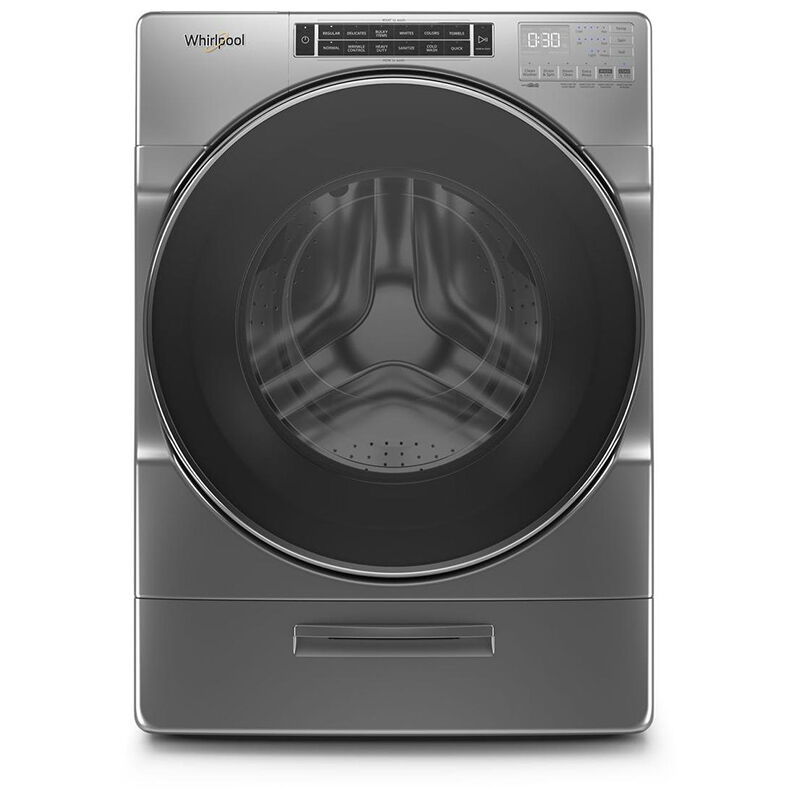 Whirlpool 27 in. 5.0 cu. ft. Stackable Front Load Washer with Sanitize Cycle, Steam Wash & Load-&-Go XL Dispenser - Chrome Shadow, , hires
