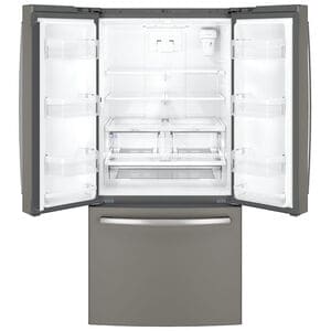 GE 33 in. 18.6 cu. ft. Counter Depth French Door Refrigerator with Internal Water Dispenser - Fingerprint Resistant Slate, Slate, hires