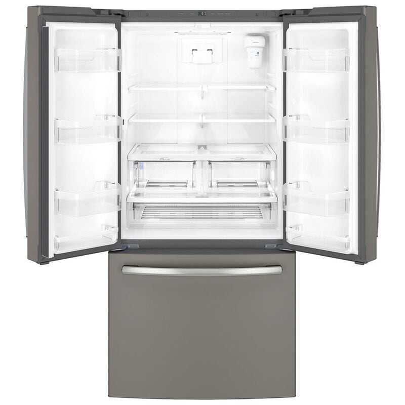 GE 33 in. 18.6 cu. ft. Counter Depth French Door Refrigerator with Internal Water Dispenser - Fingerprint Resistant Slate, Slate, hires