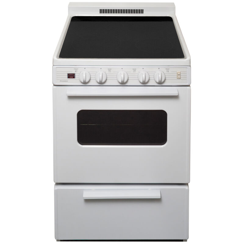 Premier 24 in. 3 cu. ft. Electric Range with Smoothtop Burners - White, , hires