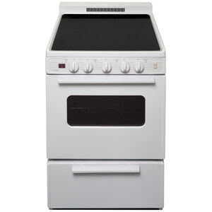 Premier 24 in. 3.0 cu. ft. Oven Freestanding Electric Range with 4 Smoothtop Burners - White, , hires