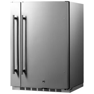 Summit 24 in. 3.1 cu. ft. Undercounter Refrigerator with Slide-Out Storage Compartment - Stainless Steel, , hires