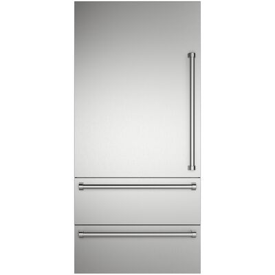 Viking 36 in. Integrated Bottom-Freezer Left Hinge Door Panel Kit with Handle - Stainless Steel | VI7364BDPLSS