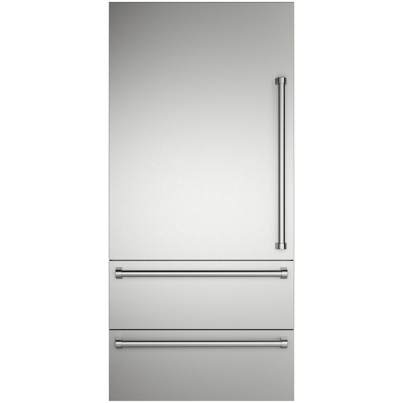Viking 36 in. Integrated Bottom-Freezer Left Hinge Door Panel Kit with Handle - Stainless Steel, , hires