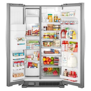 Whirlpool 36 in. 24.5 cu. ft. Side by Side Refrigerator with Ice & Water Dispenser - Fingerprint Resistant Stainless Steel, Stainless Steel, hires