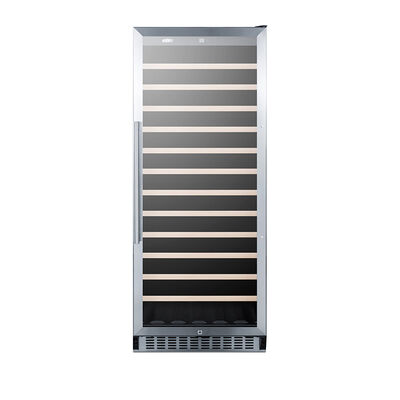 Summit Silhouette Series 24 in. Apartment Built-In or Freestanding Wine Cooler with 102 Bottle Capacity, Single Temperature Zones & Digital Control - Stainless Steel | SWC1102