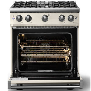 Viking 5 Series 30 in. 4.0 cu. ft. Standard Convection Gas Range with 4 Sealed Burners - Pure White - Liquid Propane Gas, Polished Chrome Trim Option, , hires